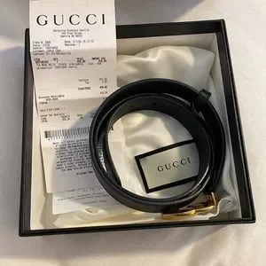 Gucci | Accessories | Gucci Smooth Leather Double G Belt  display picture 2